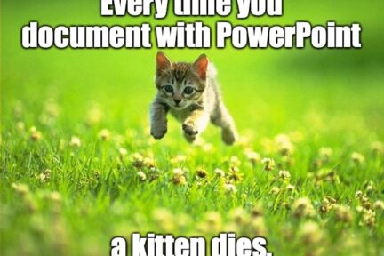 Kätzchen-Meme Every time you document with PowerPoint a kitten dies
