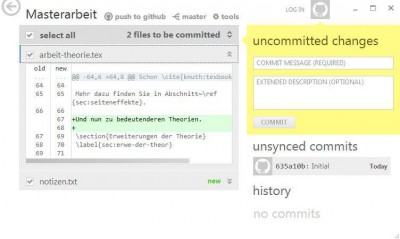 GitHub Repository - Änderungsanzeige